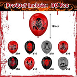 80Pcs Horror Movie Balloons Halloween Birthday Party Decorations for Kids & Adults