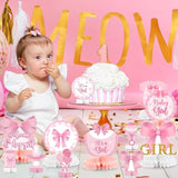12PCS Pink Bow Baby Shower Centerpieces – It’s a Girl Coquette Table Decor