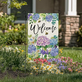 Spring Garden Flag Floral Hydrangea Double Sided 12X18 Inches Small Burlap Welcome Holiday Seasonal Yard Decoration For Outside Porch Cf1751-12