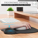 Ergonomic Mouse Pad With Gel Wrist Rest, Comfortable Mousepad With Smooth Wrist Support And Non-Slip Pu Base For Pain Relief, Computer, Laptop, Office & Home, 9.4 X 8.1 In, Black Color