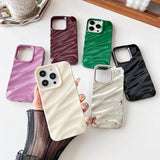 For Iphone 14 Pro Case,Water Ripple Pattern Curly Wave Shape Soft Phone Case (Wine Red)