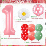 40" Pink Strawberry Number 1 Balloon for Girl’s 1st Birthday & Baby Shower