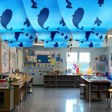 3 Pcs Under The Ocean Ceiling Decorations Shark Themed Birthday Party Decorations 24 Inch X 12 Ft Whale Shark Banners Marine Sea Animal Ceiling Covers For Baby Shower Daycare Classroom