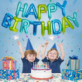 Blue And Green Happy Birthday Balloon Banner, 16 Inch 3D Aluminum Foil Birthday Sign, Teal Happy Birthday Letters For Girls Boys Women Men Birthday Bunting