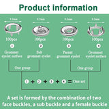 100 Sets Snap Button, 9.5Mm Metal Silver Snaps Buttons For Sewing And