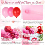 156Pcs Valentine'S Day Balloon Garland Arch Kit Pink Red Rose Red Heart Foil Balloons 18" 12" 10" 5" For Valentine'S Day Mother'S Day Wedding Engagement Anniversary Party Supplies