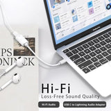 Usb C To Lightning Headphone Audio Adapter, Type C Male To Female Lightning Earphone Converter With Charge/Data Transfer, Compatible With Iphone 16/15 Plus/Pro/Max, Ipad Pro/Air 6/5/4, Macbook