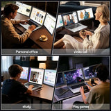 14" Triple Laptop Screen Extender, 1080P Fhd Ips Ultra-Slim Portable Dual Monitor For Laptop, Usb C Hdmi Plug-Play Monitor Extender For Triple Display For Macos/Windows, Fits 13-17.3" Laptops