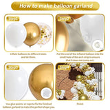 124pcs White & Gold Balloon Garland Kit β Elegant Arch with Confetti Balloons for Any Celebration