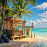 Tiki Bar Sign Tiki Party Decorations, Hawaiian Luau Party Decorations, Aloha Tiki Banner, Tropical Backdrop For Beach Theme Events