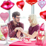 Valentines Day Balloons, Valentines Day Decorations Foil Balloons Includes Xoxo Lips Lipstick Love Balloons Valentines Day Decorations,Happy Valentines Day Balloons For Valentines Day Party