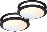 2 Pack 13 Inch Oil Rubbed Bronze LED Ceiling Lights 5CCT Dimmable Flush Mount Fixtures