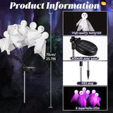 4 Pack Halloween Decorations Outdoor, Solar Scary Ghosts Lights, Purple