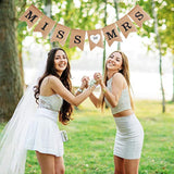 2 Pieces Bride To Be Banner Bride Sign Burlap Banner Bridal Shower Decorations Rustic Bunting Garland For Party Decorations Supplies (Black, White)