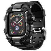 Rugged Case With Band For Apple Watch 44Mm,Compatible With Apple Watch Series Se/Se 2Nd Generation/6/5/4, Military Grade Shockproof Bumper Cover For Iwatch Tactical Band Men (44Mm,Black)