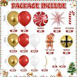 Christmas Balloon Arch 120 PC, Red Gold White for Xmas Party