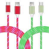 2Pack Usb C Charger Cable, Light Up Flowing 3A Usb To Type C Fast Charging Cord For Samsung Galaxy S21 S20 S10 S9 Plus Note 20 10 9 8, Lg, Google Pixel, More Android Phone (4Ft, Red&Green)