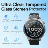 Watch Screen Protector For Amazfit Balance 2, With Auto-Alignment Installation Frame, 9H Hardness Tempered Glass Screen Protective Film And Hard Pc Protective Case (Black)