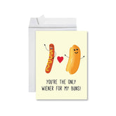 Funny Valentine Jumbo Card, Huge You'Re The Only Wiener For My Buns Jumbo Greeting Cards, Extra Large Valentines Card, Big Valentine Cards For Boyfriend, Girlfriend, Husband, Wife