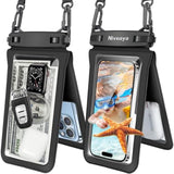 Double Space Waterproof Phone Pouch - 2 Pack, Waterproof Phone Lanyard Case With Iphone 16/15/14/13/12 Pro Max Up To 8.3", Phone Dry Bags For Vacation Beach Pool Kayak Cruise Travel Essentials