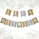 Let'S Get Wild Banner Cheetah Print Banner Leopard Hang Garland For Jungle Safari Animal Birthday Bachelorette Party Decorations