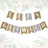 Let'S Get Wild Banner Cheetah Print Banner Leopard Hang Garland For Jungle Safari Animal Birthday Bachelorette Party Decorations