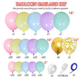 219Pcs Pastel Rainbow Balloon Arch Kit for Birthday, Baby Shower, and Events