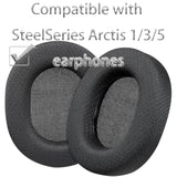 Arctis 1 Replacement Ear Pads Compatible With Steelseries Arctis 1/3/5/7/7+/7P/7P+/7X/7X+/9/9X/Pro/Prime Headphones, Earpads Cushions Withf Soft Football Net Weaving And Memory Foam (Black)