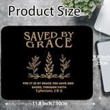 Christian Mouse Pad Bible Verses Small Mousepad, Saved By Grace Ephesians 2:8-9, Rectangle Black And Gold Travel Computer Mouse Pad For Laptop, Inspirational Christian Gifts For Women 11.8X9.8