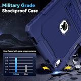 For Ipad A16 Case 11Th Generation 11 Inch 2025 / Ipad 10Th Generation Case 10.9 Inch 2022, Heavy Duty Grade Shockproof Cover With Pencil Holder For I Pad 11/10 Gen (Navy Blue)