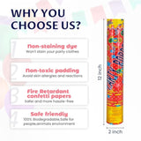 Confetti Cannon 12Inch Multicolor Confetti Popper Party Streamer Biodegradable 12Pack Party Popper Streamer Shooters For Weddings Birthdays Graduations Baby Showers Christmas New Year Celebrations