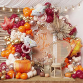 Fall in Love Balloon Arch Kit 152Pcs Burgundy Orange Gold for Fall Baby Shower Party