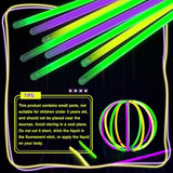 450pcs 8in Mardi Gras Glow Sticks Bracelets Necklaces Party Supplies Neon