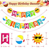 Beach Luau Party Decorations Set with Happy Birthday Banner, Lanterns & Balloons