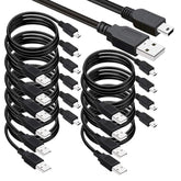 SaiTech IT USB 2.0 A to Mini 5 pin B Cable for External HDDS/Camera/Card Readers/MP3 Player-Black (10 Pack 3 Feet)