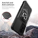 TCL K24/K23/50LE Case with Tempered Glass, Military-Grade, Kickstand, Black