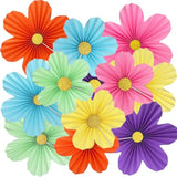 12pcs Rainbow Pastel Paper Flowers Wall Hanging Party Backdrop Decor