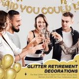 Pre Strung Who Said You Could Leave Banner Going Away Decorations Retirement Party 9.8 Ft Good Luck Sign Goodbye Garland For Retire Graduation(Glitter Champagne Gold)
