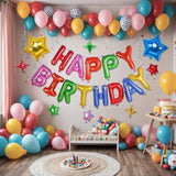 26-Piece Rainbow Birthday Balloon Set with 8 Star Balloons for Parties
