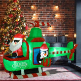 6.5Ft Christmas Inflatable Helicopter Santa Claus Yard Decoration With Rotating Propeller, Built-In Led Lights, Blow Up