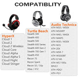Upgraded Replacement Earpads Cushions For Hyperx Cloud/Alpha, Audio Technica M50X/M40X, Turtle Beach Stealth 400/600 & More - Ear Pads With Breathable Mesh Fabric/Added Thickness/Memory Foam