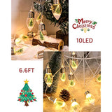 2Pcs Christmas Snow Globe String Lights Indoor Decorations 6.6 Ft Battery Operated Powered String Lights For Christmas T