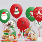 50 Pcs Christmas Balloons For Party Decorations, Red And Green Latex Balloons For Christmas Party Supplies Favors, Santa Balloon Decor For Xmas Holiday Games