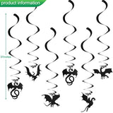 33 Pieces Dragon Birthday Party Supplies Dragon Decorations, 20 Dragon Balloons 3 Dragon Banners 10 Dragon Hanging Swirls For Dragon Themed Party Supplies