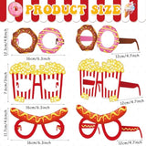 36 Pcs Food Party Decorations Donut Paper Glasses Ice Cream Photo Booth Props Popcorn Theme Eyeglasses Snack Supplies Candy Favors Food Theme Birthday Party Gifts