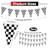 98 ft Black & White Checkered Flag Banner for Racing Parties