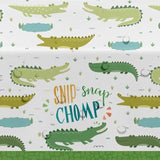 3Pc Alligator Party Tablecloths – Crocodile Reptile Disposable Covers, 86"×55"