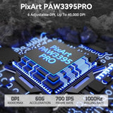 M3 Wireless Gaming Mouse,40K Dpi,39G Lightweight Gaming Mouse,Paw3395Pro Optical Sensor,Tri-Mode Bt5.1/2.4G/Usb-C Pc Game Mice,Programmable Buttons,300Mah Battery For Pc/Laptop/Mac-Griptape