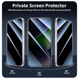 3+3+1-Pack, Privacy Screen Protector and Camera Lens Protector for iPhone 14 Plus with Back Tempered Glass Film, Anti-Spy, Dark Private Black