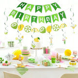 Birthday Decorations,Green Margarita Happy Birthday Banner With Martini Hanging Swirl Streamers, Margarita Party Decorations Accessory For Women Man